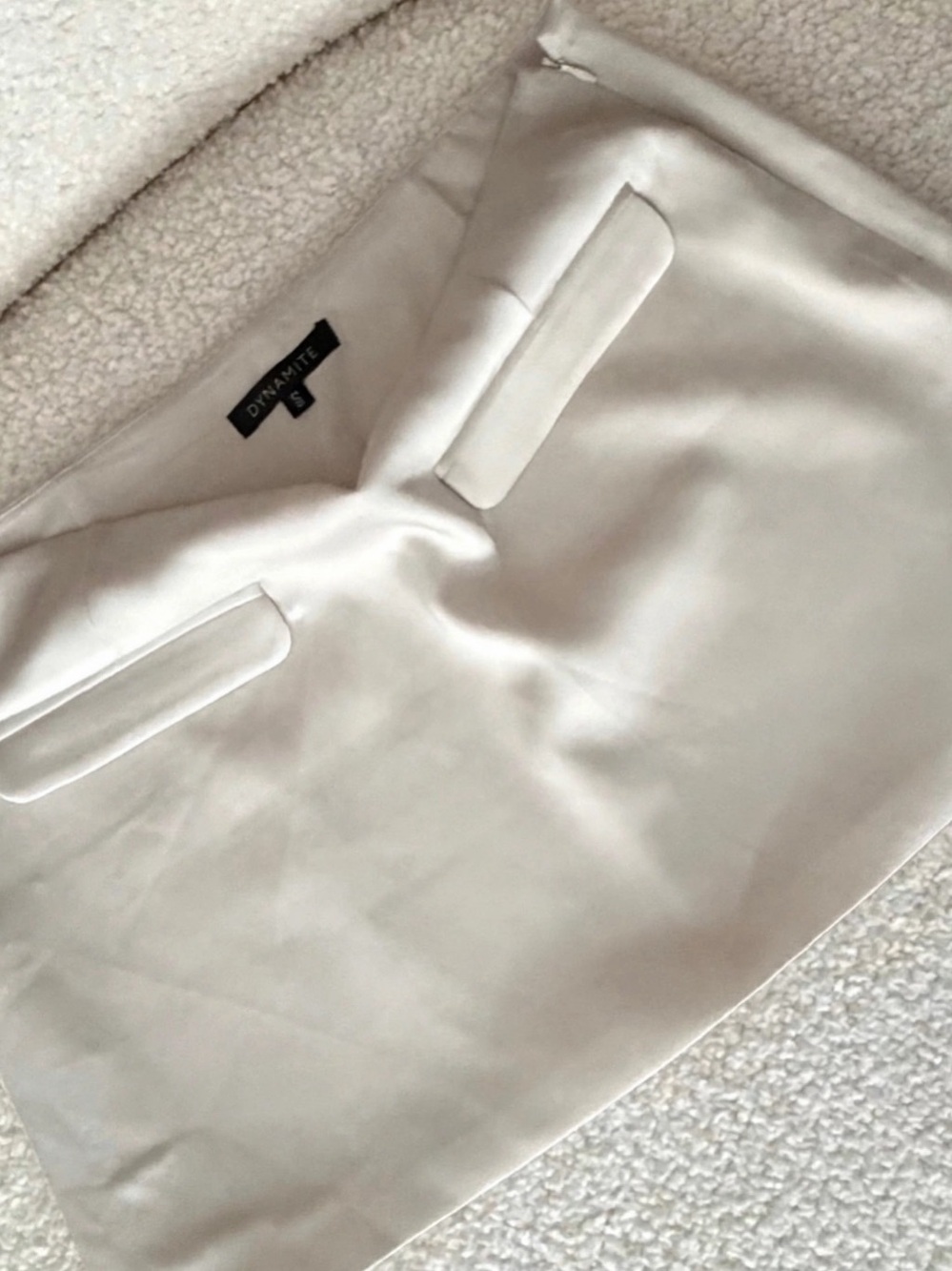 Dynamite satin skirt in white